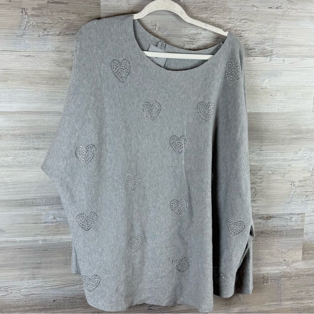 Milano Gray Heart Pattern Sweater